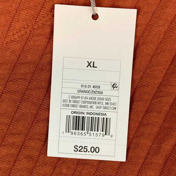A New Day Sweater Women's XL Orange Quilted Crewneck Dolman Sleeve Pullover - Picture 3 of 5